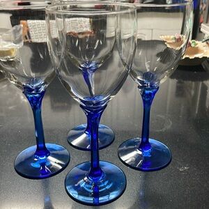 Tulip cobalt blue water glasses..